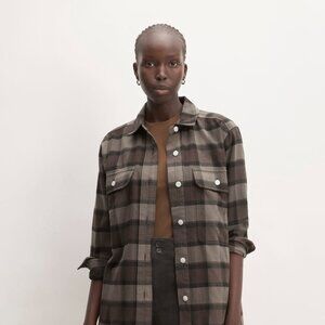 Everlane The Classic Cotton Flannel Shirt Brown Base - Size M